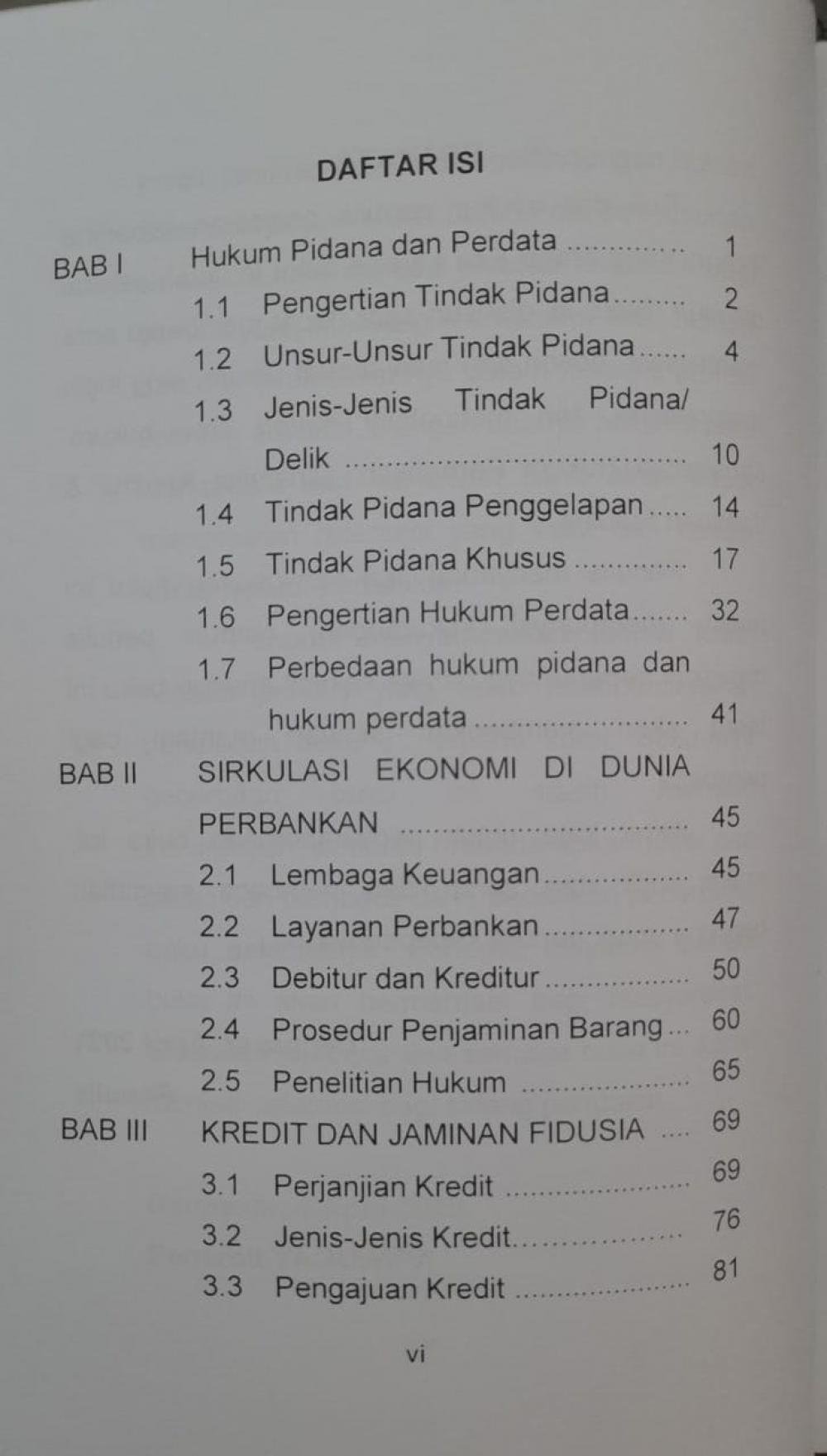 Hukum Perbankan; Dinamika Kreditur dan Jaminan Fidusia daftar isi
