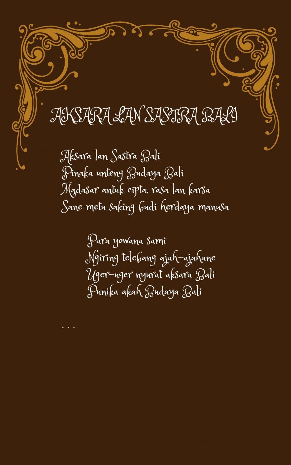 Kumpulan Puisi Bahasa Bali cover belakang