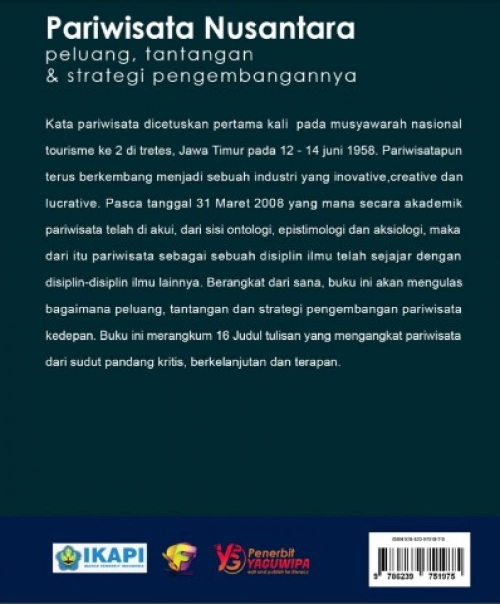 Pariwisata Nusantara: Peluang, Tantangan dan Strategi Pengembangnnya cover belakang