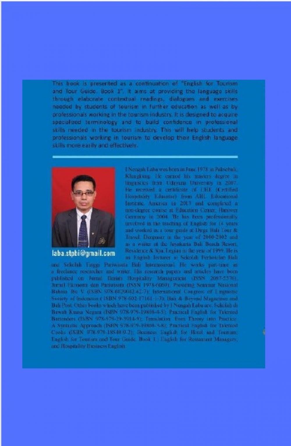 English for Tourism and Tour Guide cover belakang