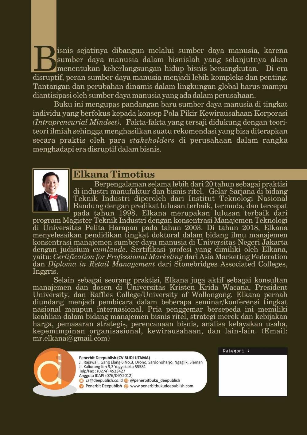 Intrapreneurial Mindset: Strategi Pemberdayaan Karyawan dalam Bisnis di Era Disruptif cover belakang