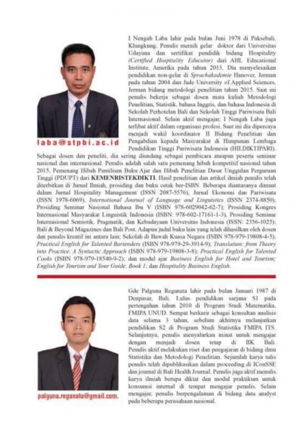 Statistika untuk Mahasiswa dan Dosen Non Statistik cover belakang