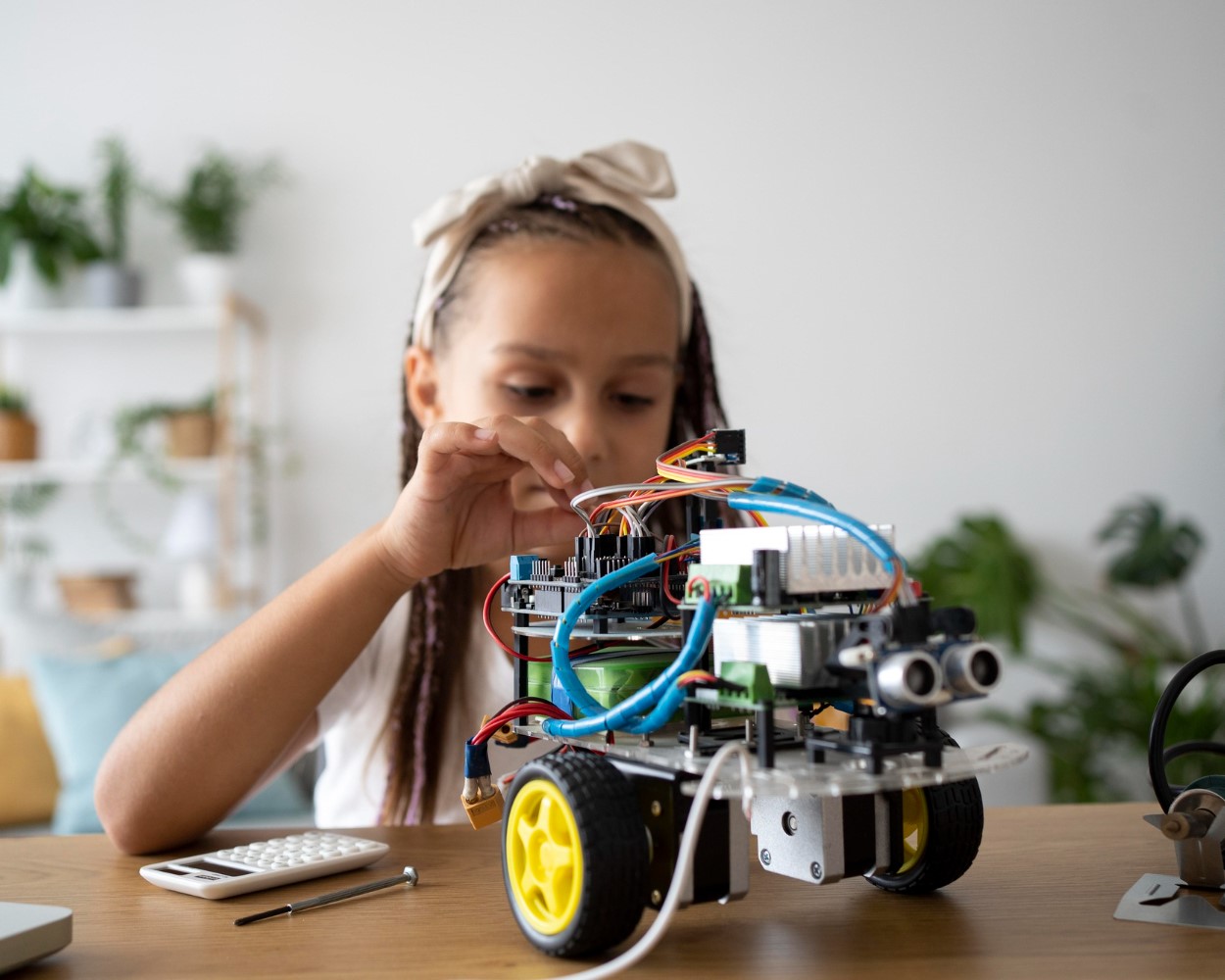 Gadis Adorable yang Bergairah Tentang Robotic